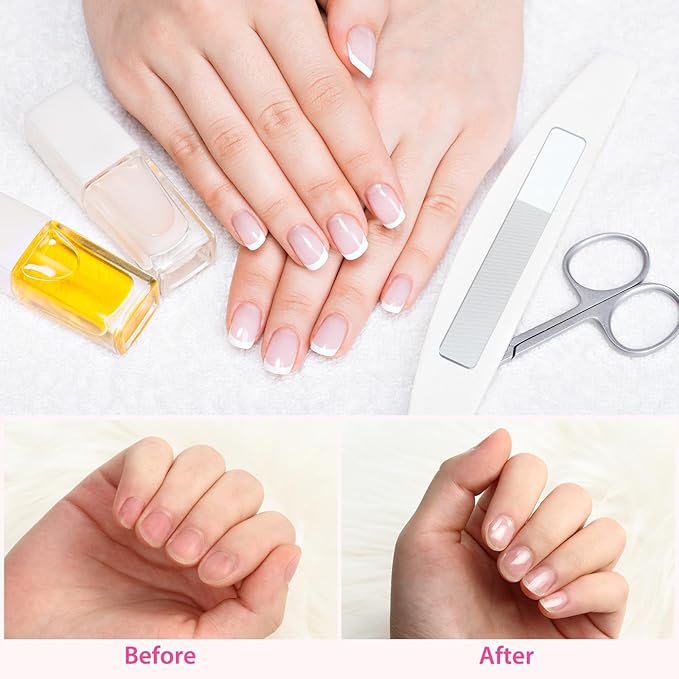 Mudder 4 Pack Glass Nail File Shiner Files Kit Crystal Nail Buffer Polisher with Case Manicure Tools for Natural Nails Women Shaping Buffing and Polishing
