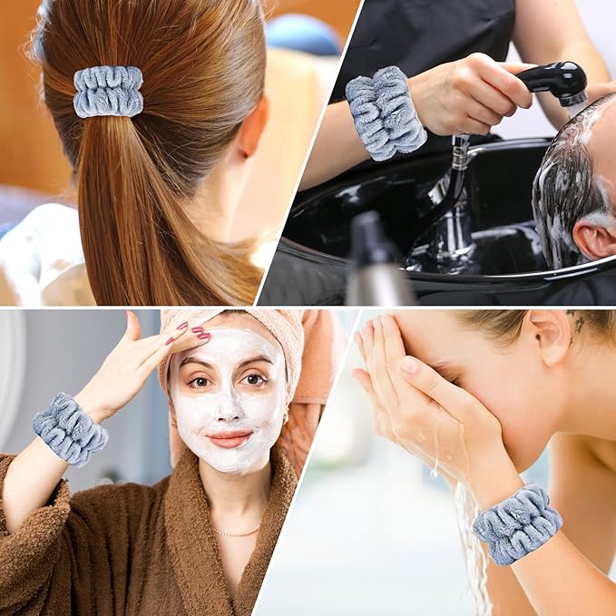 2 Pcs Wrist Bands for Washing Face-Dorbetar, Microfiber Wrist Towels for Washing Face, Spa Wristbands for Washing Face, Face Wash Wristbands, Arm Bands for Washing Face for Woman and Children