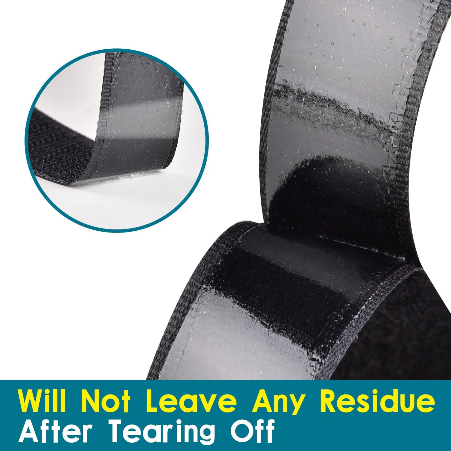 3/4 Inch x 82 Feet Black Hook Loop Strips with Adhesive Heavy Duty, Multi-Purpose Hook and Loop Tape, Double Sided Hook Loop Rolls, Picture Hanging Strips, TV Accessories, TV wall Adhesive Tape