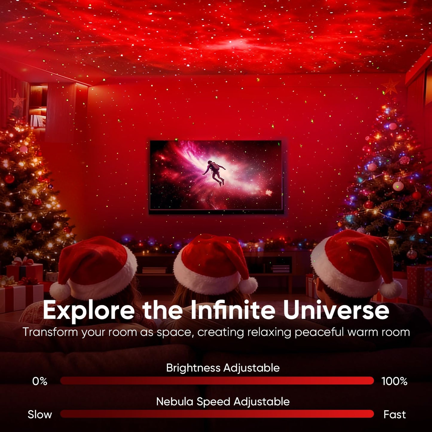 Star Projector Galaxy Night Light Projector,Astronaut Space Projector Starry Nebula Ceiling LED Lamp Light Projector Show for Party Bedroom Gaming Room Decor Aesthetic,Girls Boys Christmas Gift (Pink)