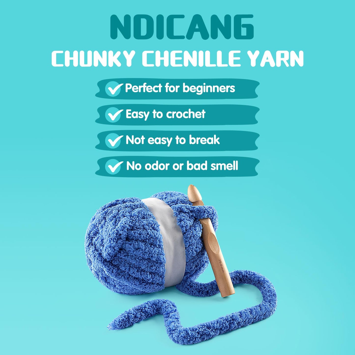 4 Pack Chunky Yarn for Hand Knitting - Chunky Chenille Blanket Yarn for Crocheting - Jumbo Fluffy Yarn for Crochet - Super Bulky Yarn 25 yds 7.7 oz Each Skein (Golden)