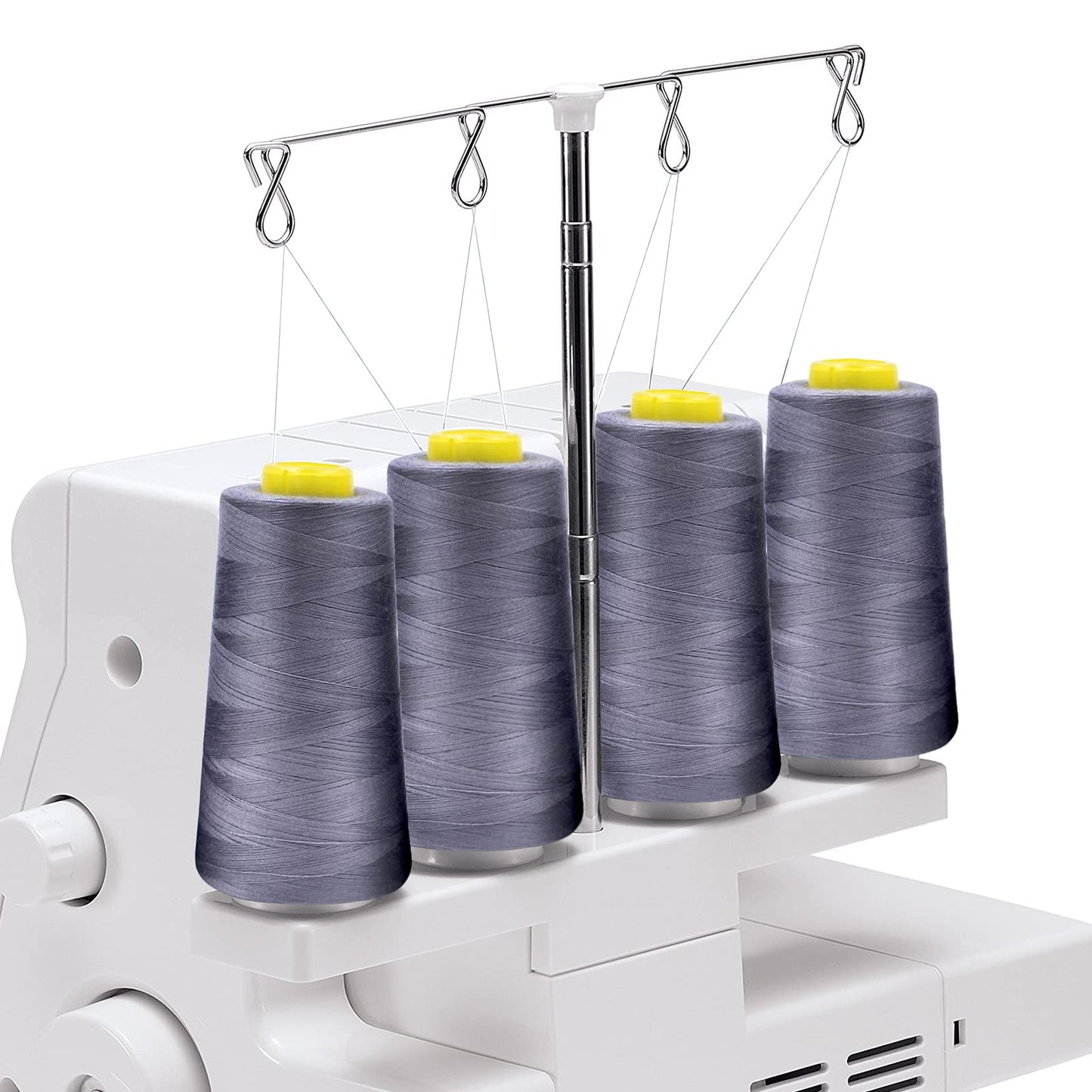 Tortoise 8 Cones of 3000 Yards Each Spool Thread for All Purpose Sewing - 100% Polyester for Serger Overlock Quilting Machine 40S/2 White+Black