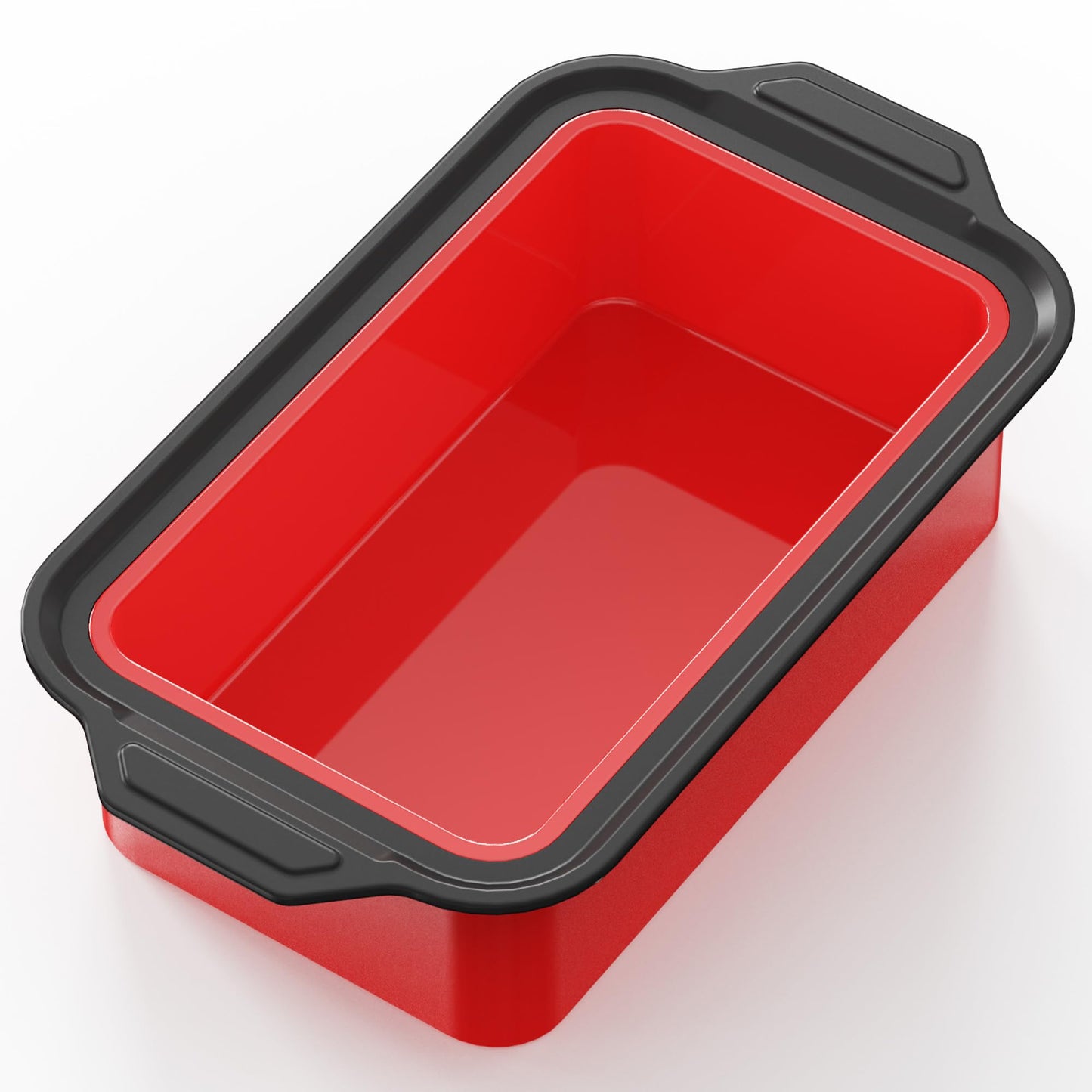 BRONYPRO 9x5 Inch Non-Stick Bread Loaf Pan,Non-Toxic Silicone Baking Mold For Homemade Bread,Heavy-Duty Steel Frame,Dishwasher Safe-Red