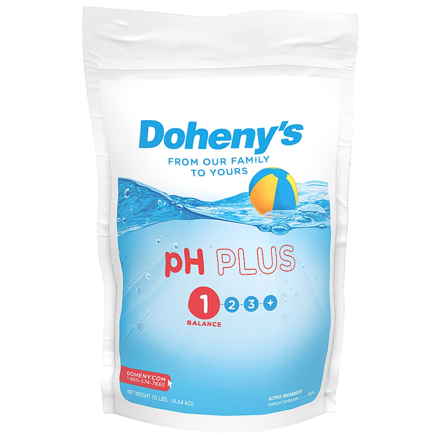 Doheny's pH Plus | Raise Your Swimming Pool pH Level | Made in USA | Pro-Grade Granular Soda Ash (Sodium Carbonate) | Proper pH Levels Protect Equipment & Prevent Eye and Skin Irritation | 10 LB