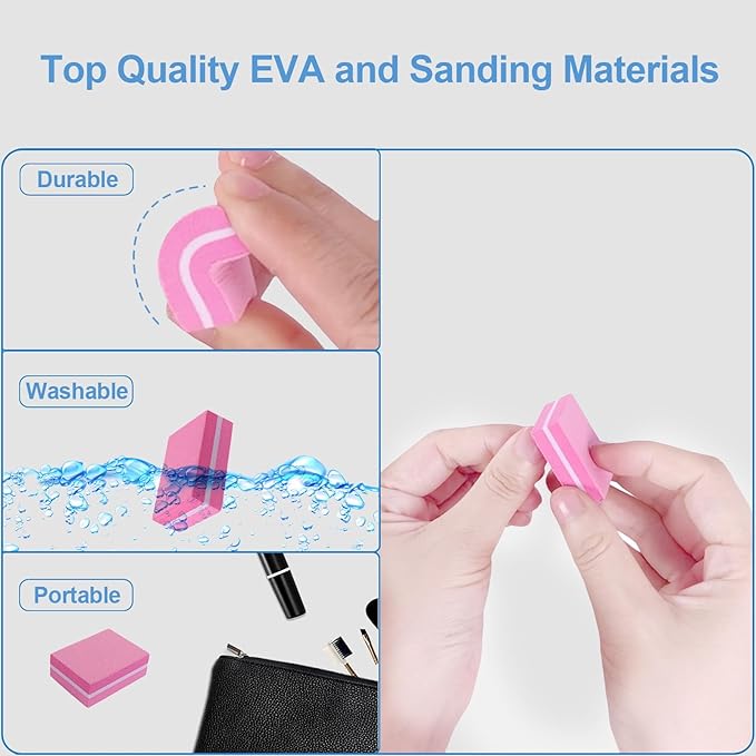 Nail Buffers (50 Pack), Mini Buffer Block Nail File for Acrylic Nails and Natural Nails, 100/180 Grit Nail Buffer Block Bulk Buffing Blocks for Nail Buff Professional Manicure File Blocks Mix Color