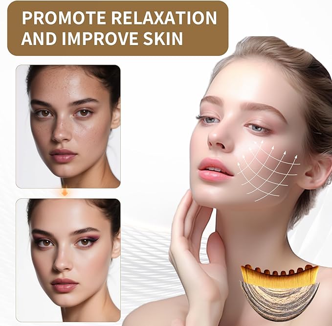 Upgrade Lymphatic Contour Face Brush,Lymphatic Drainage Brush,Dry Lymphatic Drainage Massager,Ergonomically Designed to Fit The Skin Precisely