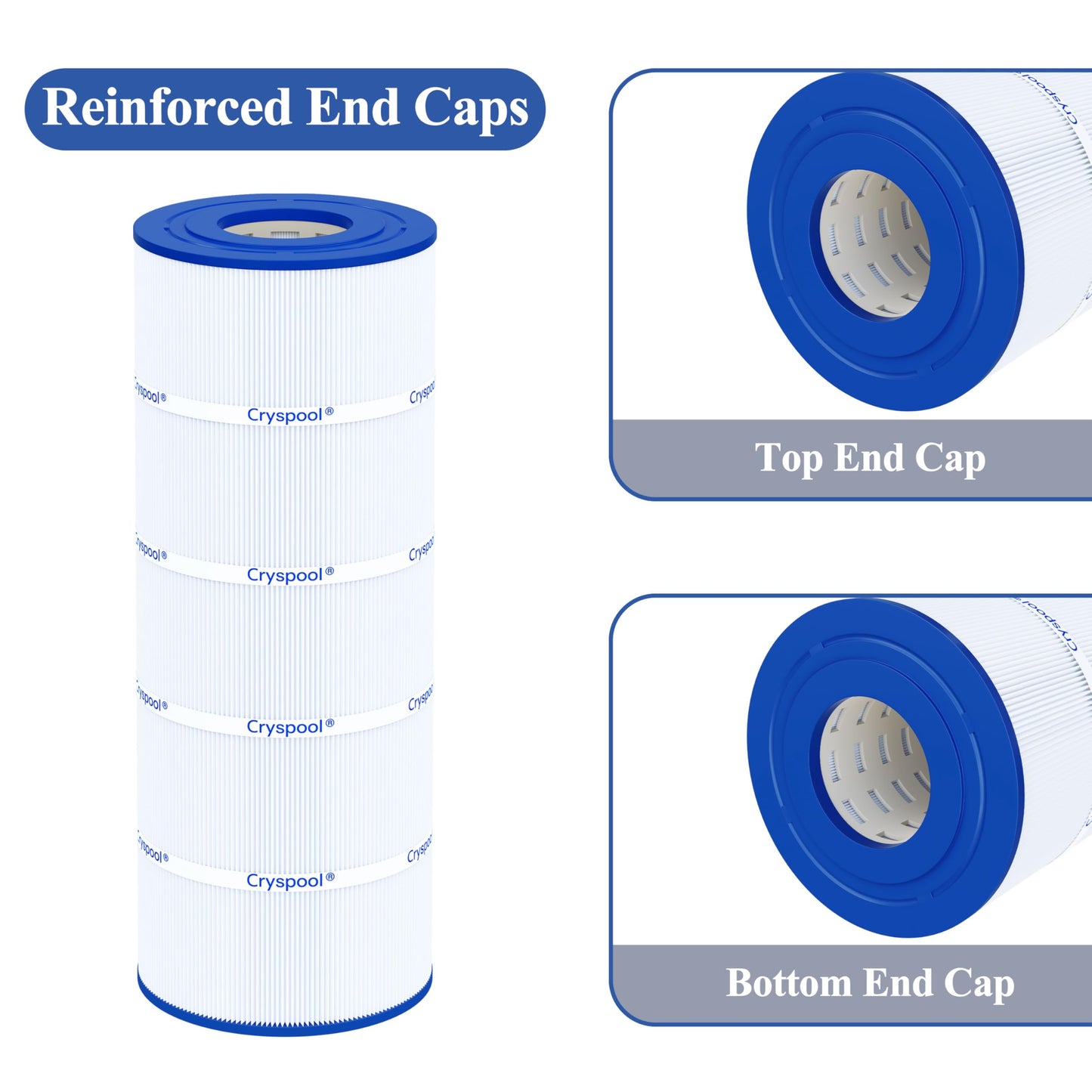 Cryspool® 08055 Filter Compatible with Hayward C1200, CX1200RE, PA120, C-8412, Ultra-B2, FC-1293, Clearwater II 125, 817-0125N, 120 Sq. Ft Pool Filter Cartridge, 1 Pack