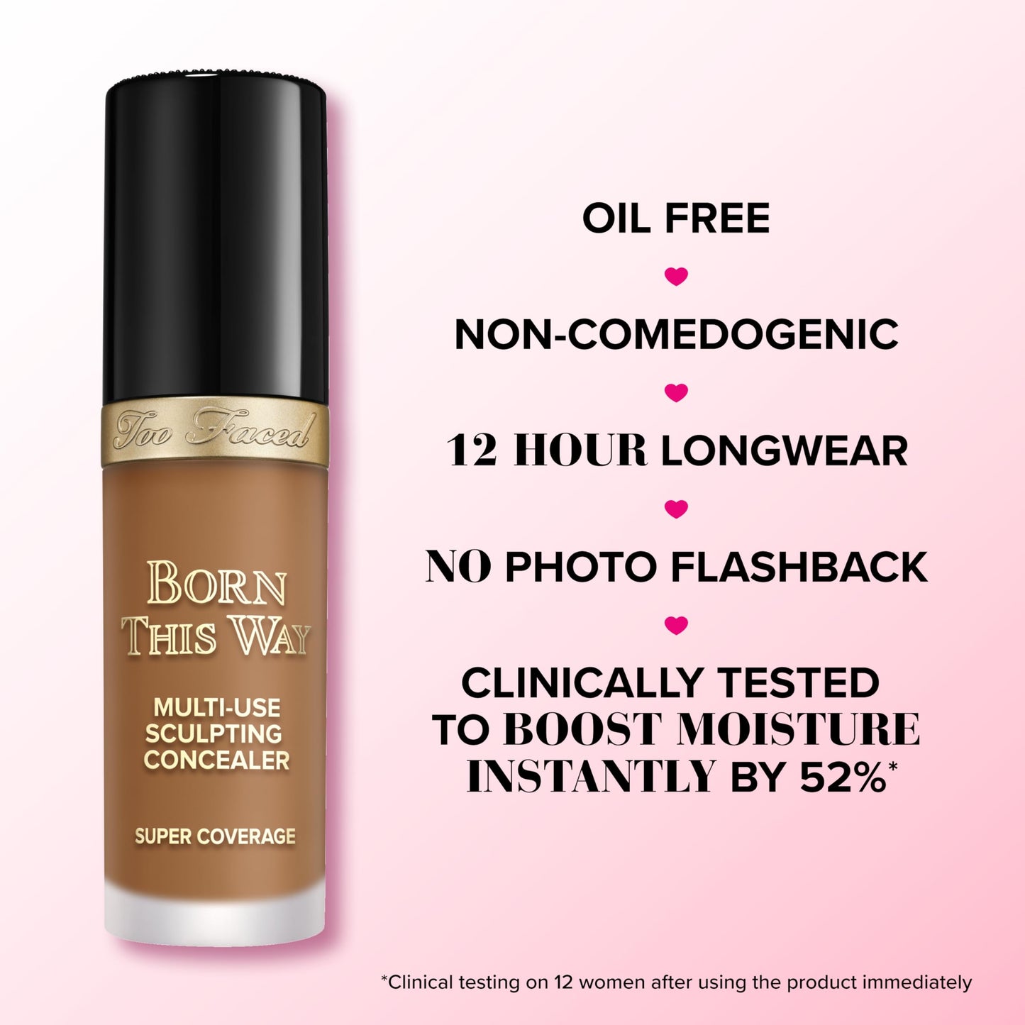 Too Faced Born This Way Super Coverage Multi-Use Concealer | Full Coverage, Non-Comedogenic, Oil Free + Long Lasting Concealer | Hyaluronic Acid + Coconut Water, 0.45 Fl Oz, Natural Beige