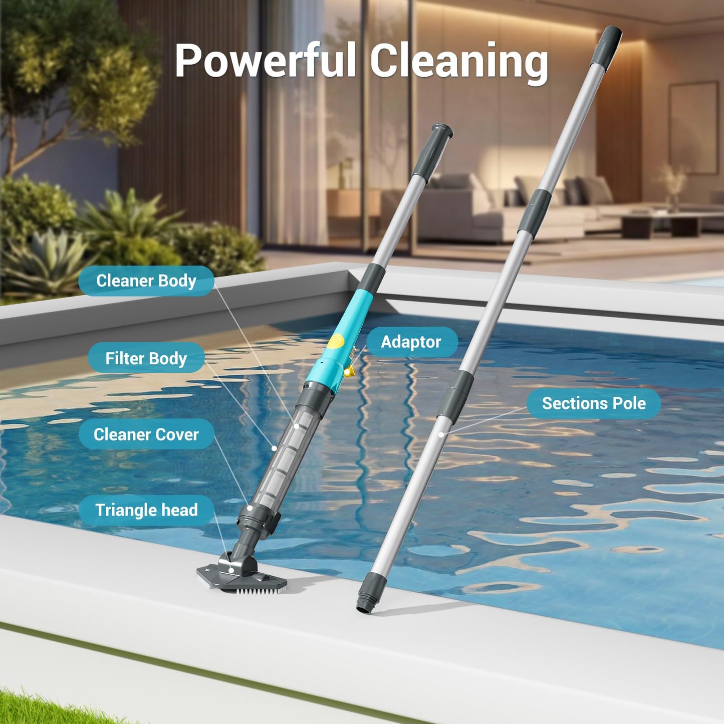 MUTAOMWY Hot Tub Vacuum,Cordless Handheld Pool Vacuum Cleaner - Pool Cleaner for Inground Pools, for Hot Tubs and Spa,15 Gallons/Min Powerful Suction