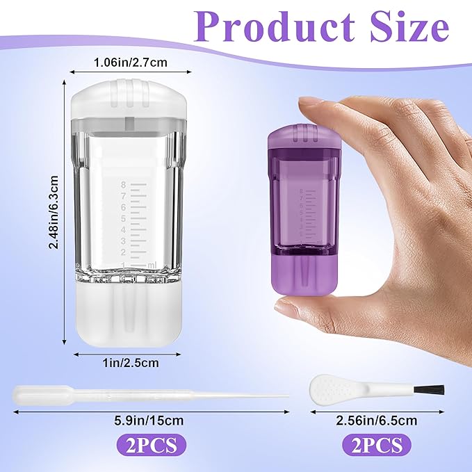 2 PCS Minoxidil Applicators with Cleaning Brush and Dropper, Anglecai Scalp Applicator Comb for Hair Oil Applicator Brush, Minoxidil Brushes for Scalp Applicator Comb for Hair Growth (White+Purple)