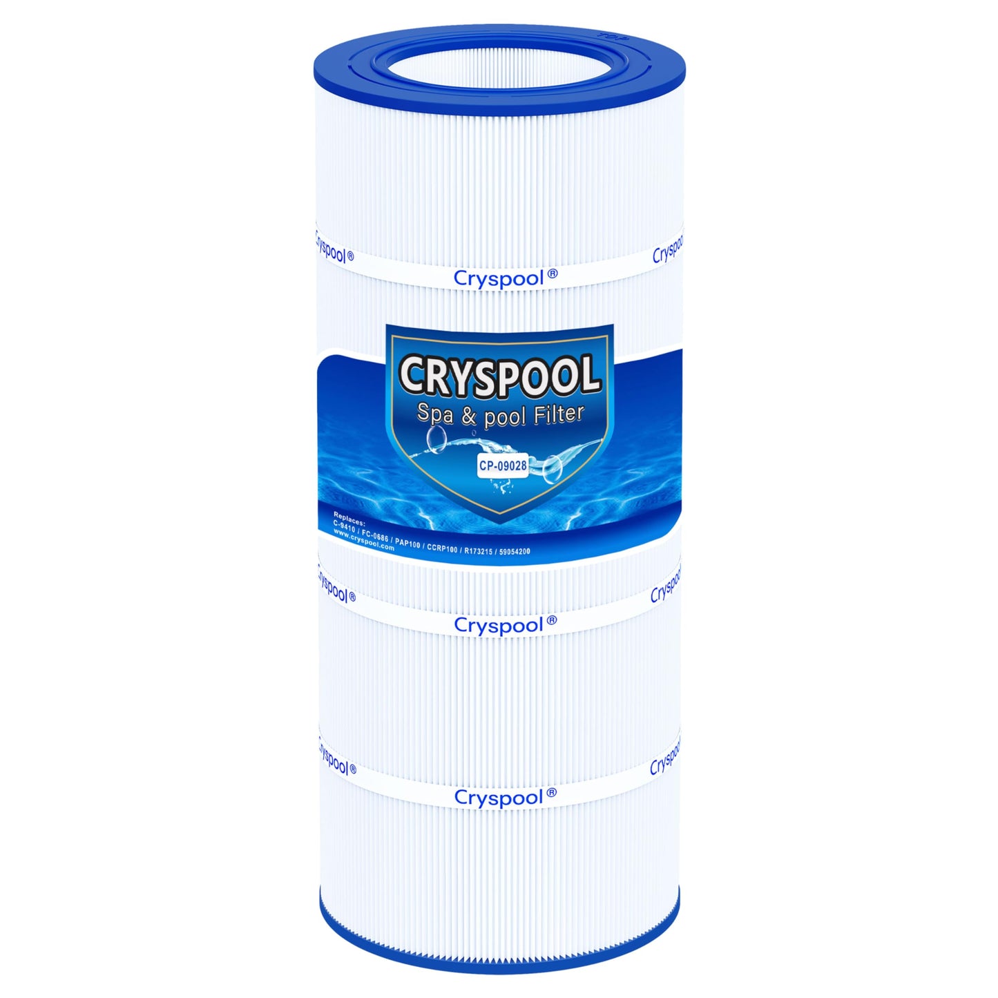 Cryspool® 09028 Filter Compatible with CC100, Clean & Clear CCRP100, R173215, Predator-100, Posi-Clear PXCRP 100, PAP100, C-9410,FC-0686, 100 Sq. Ft Pool Filter Cartridge, 1 Pack