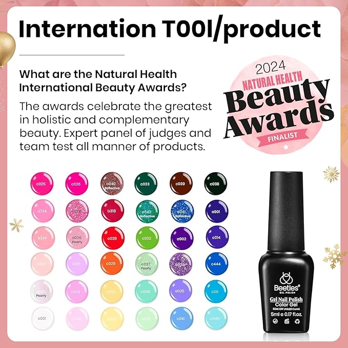 beetles Spring Gel Nail Polish Set - 36 Colors Verse of Flower Gel Nail Kit Pink White Black Red Purple Blue Yellow Gel Colors & 3Pcs Base Top Coat Soak off UV Home Salon Easter Gift for Women