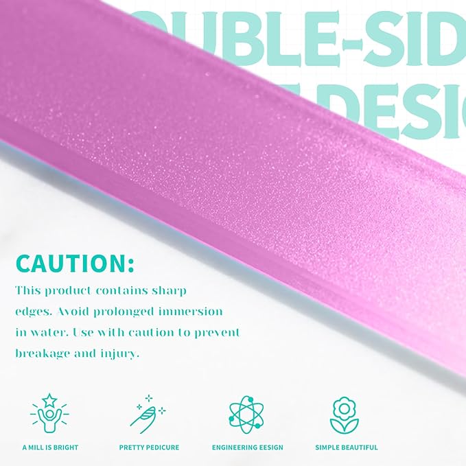 3-Pack Crystal Glass Nail Files with Case – Double-Sided Etched for Gentle Shaping & Stronger Nails, Reusable Travel Manicure Set, Unique Gift for Women Adults