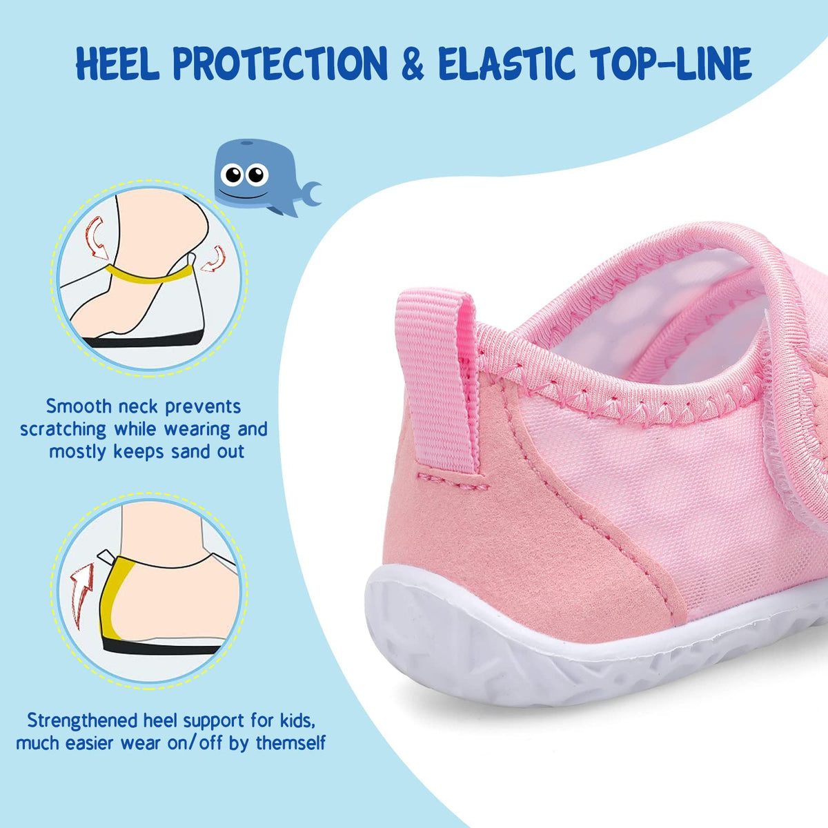 LeIsfIt Kids Water Shoes Toddler Girls Boys Swim Shoes Outdoor Quick-Dry Breathable Aqua Socks for Beach Pool Surf, Pink, 12 Little Kid