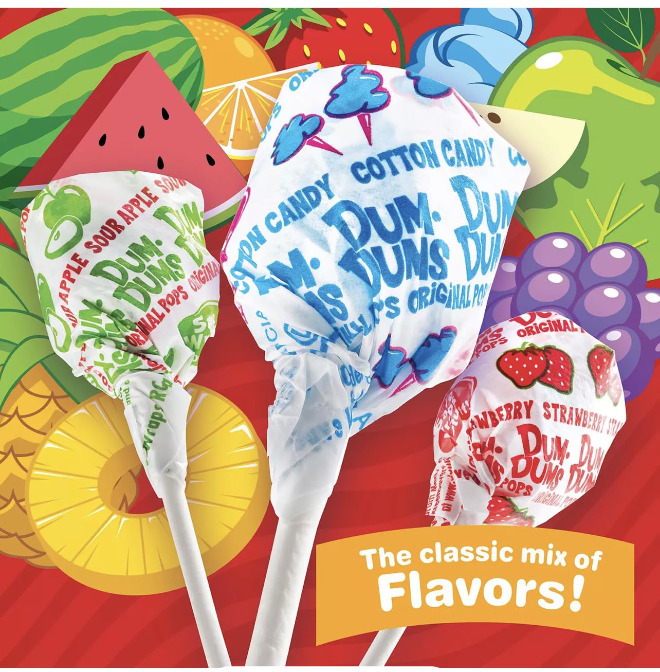 Dum Dums Original Mix Bulk 1000 ct - 16 FLAVORS | All-Time Classic Flavors - Lollipops Bulk, Bulk Suckers, Individually Wrapped - Bulk Candy for Any Occasion- Birthday Candy, Valentines Candy, Easter Candy, Christmas Candy, Halloween Parade Candy with BAG