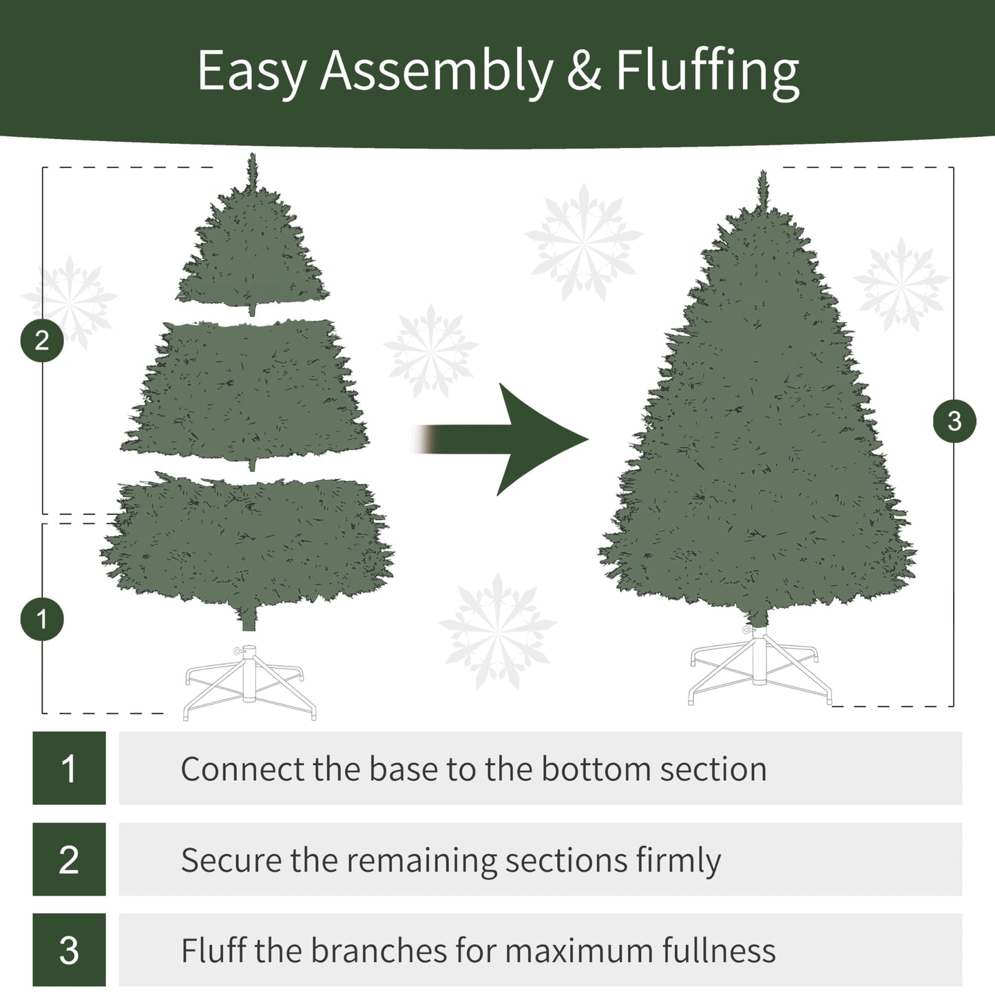 Puleo International 6.5 Foot Pre-Lit Aspen Fir Artificial Christmas Tree with 500 UL Listed Clear Lights, Green