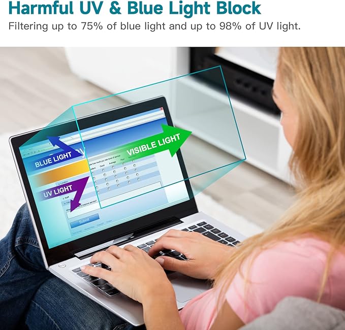 2 Pack 13.3 Inch Anti Blue Light Screen Protector for Lenovo/Dell/HP/ASUS/Acer(1920x1200), Reduce Eye Strain Anti Glare Blue Light Blocking Screen Protector for 13.3’’ with 16:10 Resolution Laptop