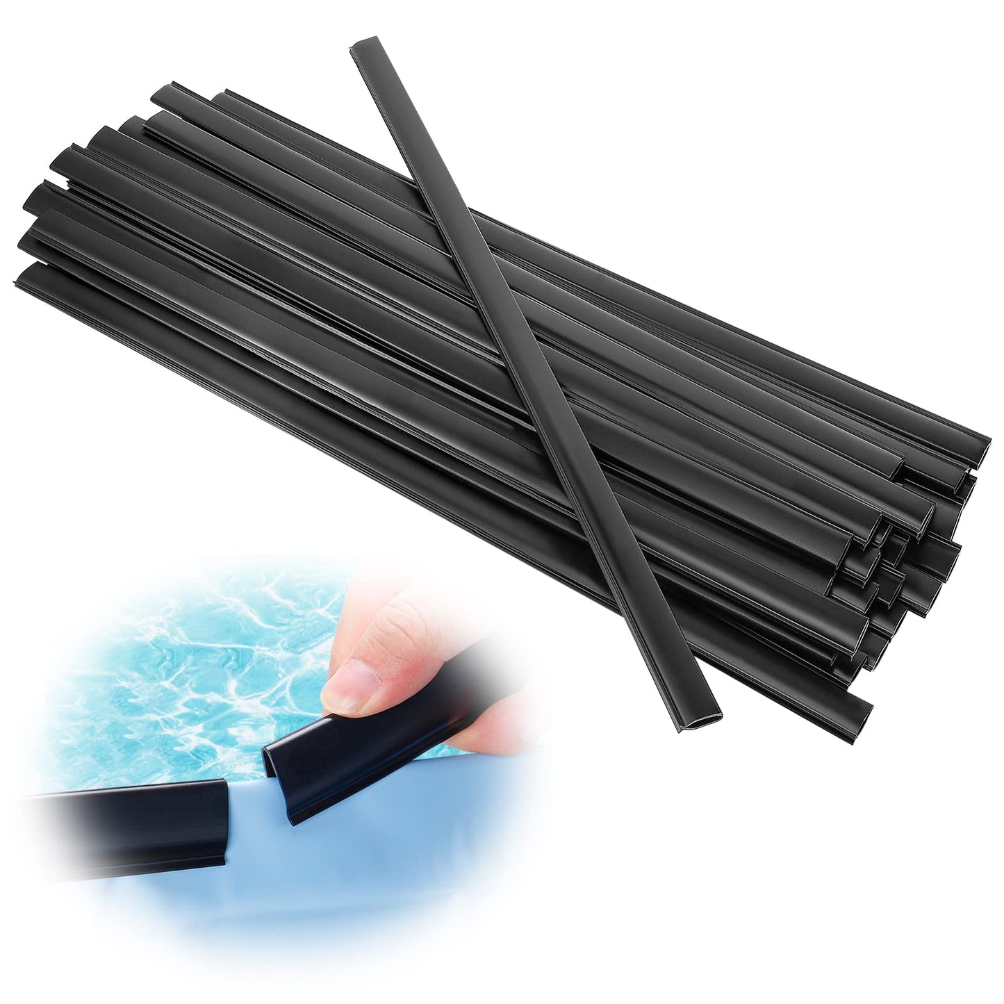 Biggun 24" Extra-Long Coping Strips for Overlap Above Ground Pool Liners - Easy to Install Swimming Pools Liner Lock Clip Replacement for 18ft/21ft Round or 12 * 24ft Oval Pool(Qty 33)