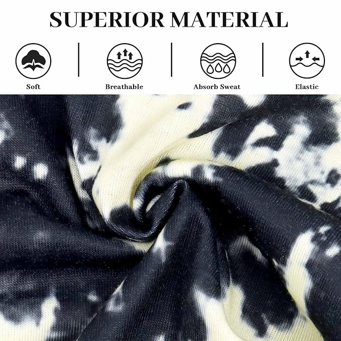 Awumbuk Wide Headbands for Women Knotted No Slip Head Bands Soft Turban Headband Hair Accessories Boho African Solid Color Head Wraps for Women Yoga Workout Pack of 6