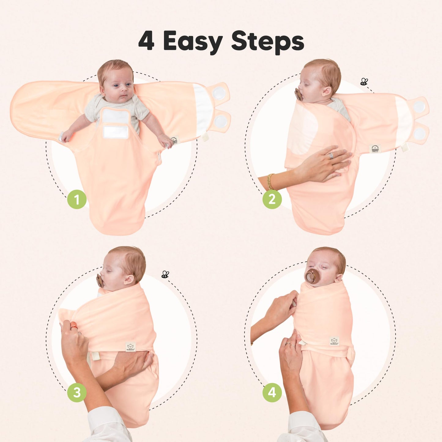 Baby Swaddle Sleep Sacks with Zipper - 3-Pack Swaddles for Newborns 0-3 Months, Infant, Baby Girls, Boys, Soft & Durable Newborn Sleep Sack, Easy Diaper Change Swaddling Blanket (Angelic, OS)