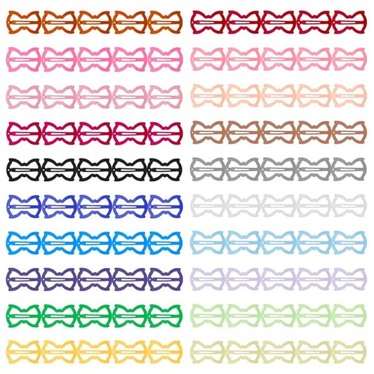 ECADY 100-Piece Metal Snap Hair Clips for Girls, Toddlers, and Kids, Hair Bow Barrettes Perfect for Fine Hair, Thick Hair, and More - Featuring Fun Bow Designs