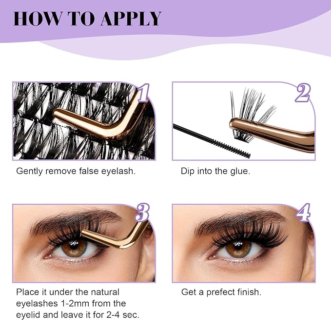 B&Qaugen Manga Lash Clusters DIY Individual Lashes 50D-D-11 300 PCS False Eyelash Cluster Manga Cluster 30D 40D 50D D Curl Eyelash Extensions at Home (50D-D-11)