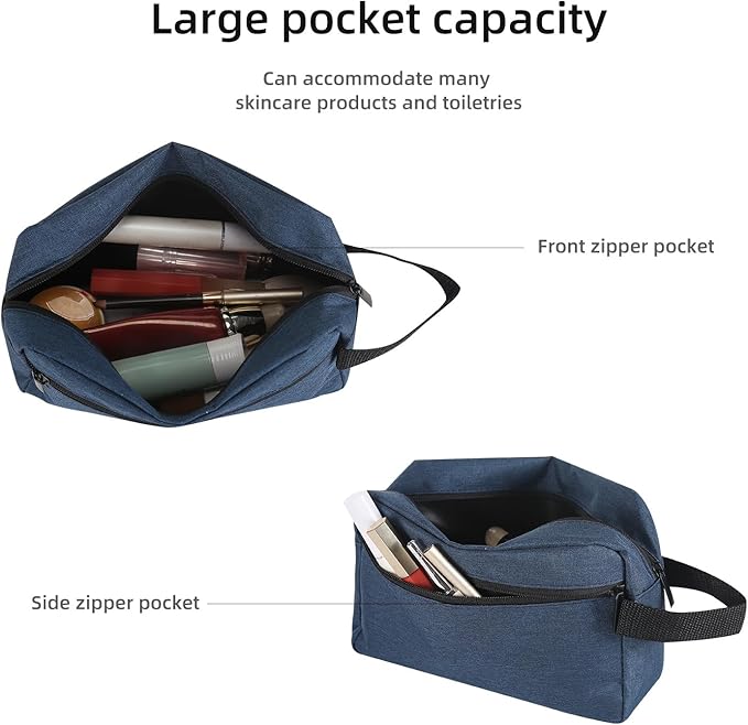 Travel Toiletry bag Toiletry bag for women men Hanging Cosmetic bag Travel accessories for Women Men (Navy blue)