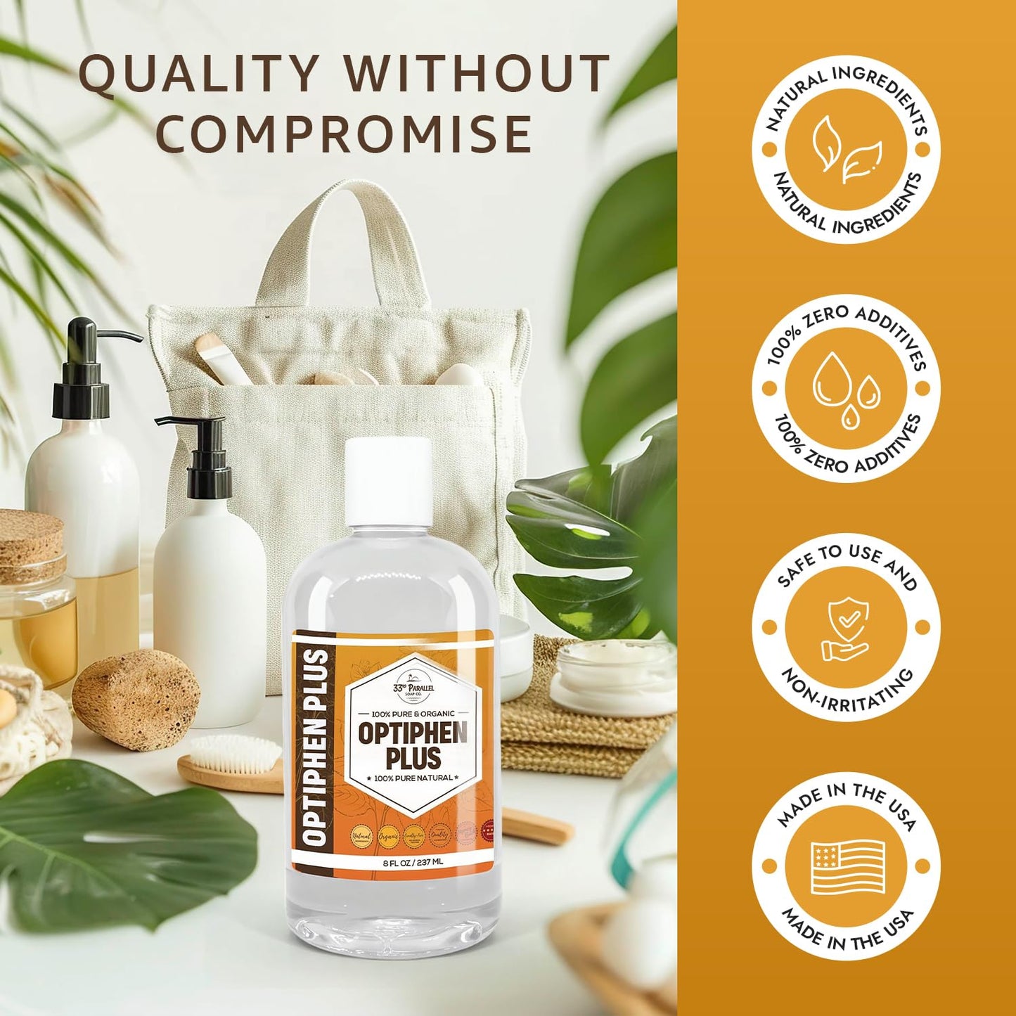 OPTIPHEN Plus Natural Preservative (8 oz) Paraben-Free; Formaldehyde-Free; Water & Oil Soluble | Suitable for Soap Making, Lotions, Conditioners, Creams & More | Keeps Products Fresh/Safe | 8 Ounces