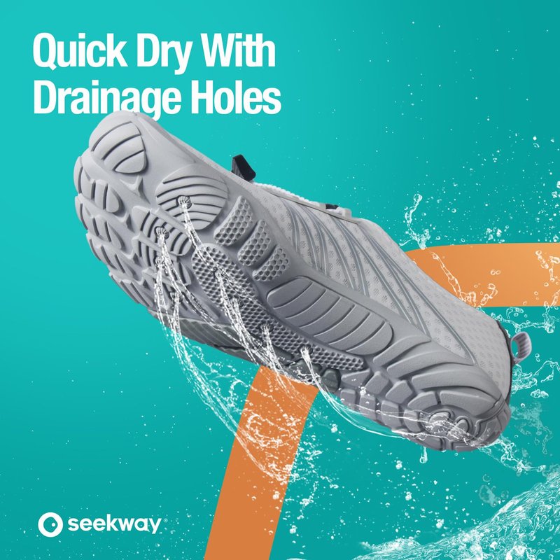 SEEKWAY Water Shoes Sports Quick-Dry Barefoot Aqua Beach Pool Lake Swim Boating Hiking Surfing Men Women 407-White SP001