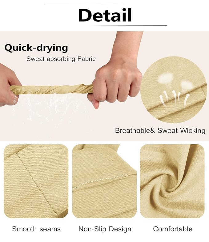 Ztomine Headbands for Women, 8pcs Stretchy Non Slip Soft Cotton Cloth Hair Bands for Sports, Workout, Yoga and Running