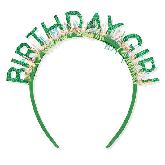 CIEHER Green Birthday Girl Headband Birthday Crown for Women Girls