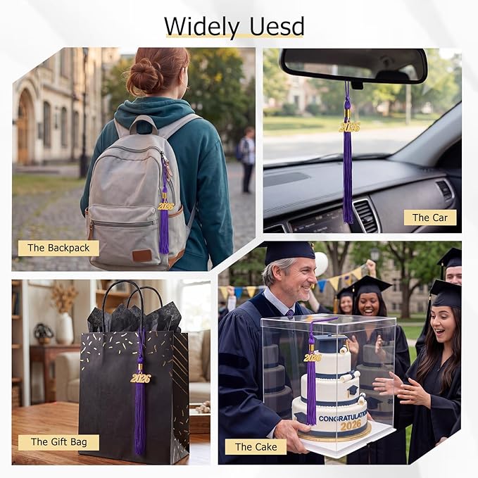 GraduationMall Single&Multiple Color Graduation Tassel with 2026 Year Charm 9"