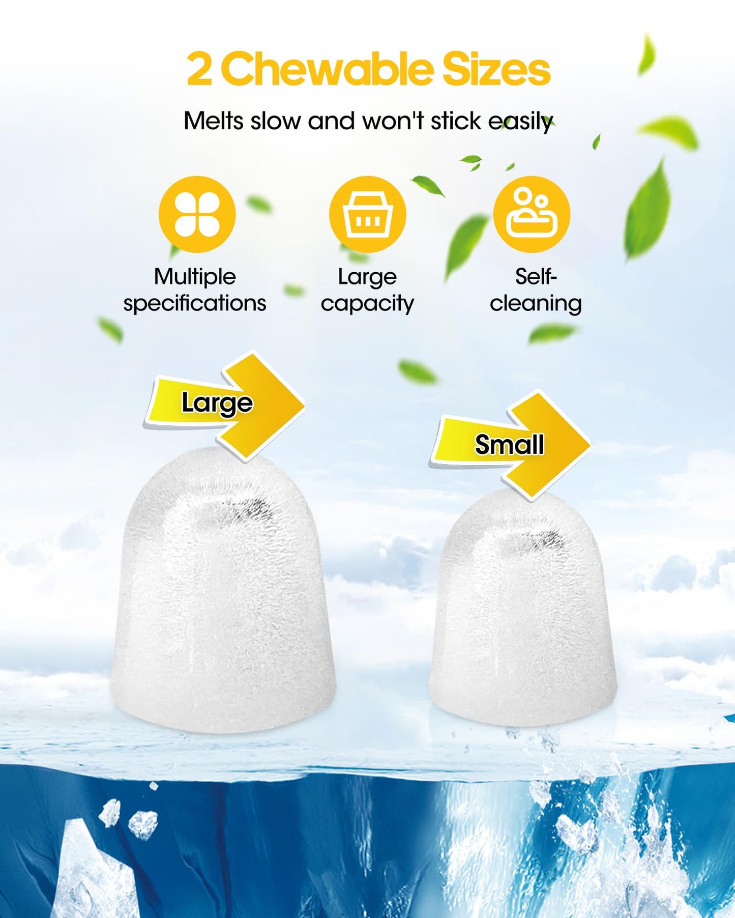 Ice Maker Countertop, 9 Cubes in 6 Mins, 33 lbs per Day, Portable Bullet Ice Machine, Self-Cleaning Ice Makers with Basket and Scoop, Ideal for Home, Kitchen, Camping, RV