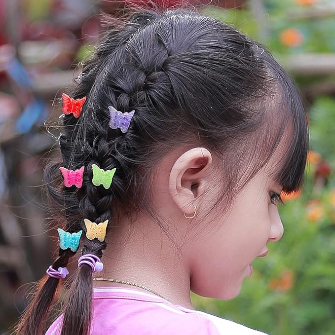 50 Packs Assorted Color Butterfly Hair Clips, Beautiful Mini Butterfly Hair Clips Hair Accessories for Women and Girls (Transparent Pure Color)
