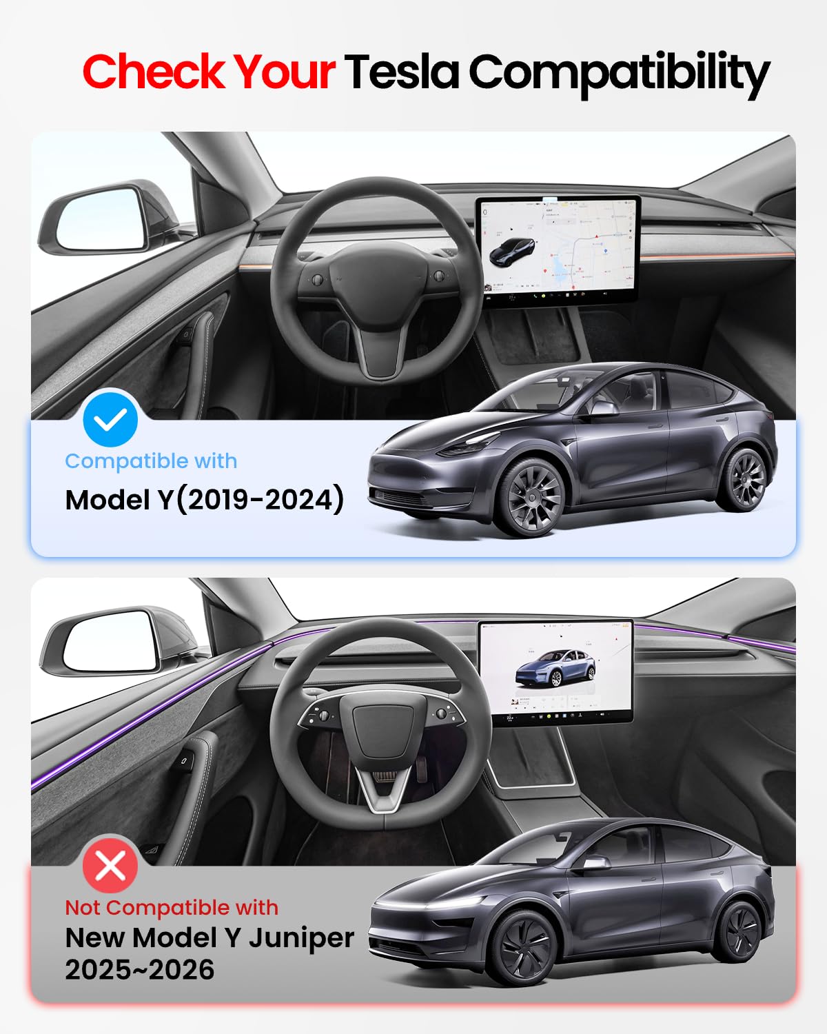 REEVAA Tesla Model Y Accessories - Mud Flaps [Protect Paint, No Drilling Required] All-Weather Splash Guard Body Kits for Model Y 2019-2024, Black (Set of 4)