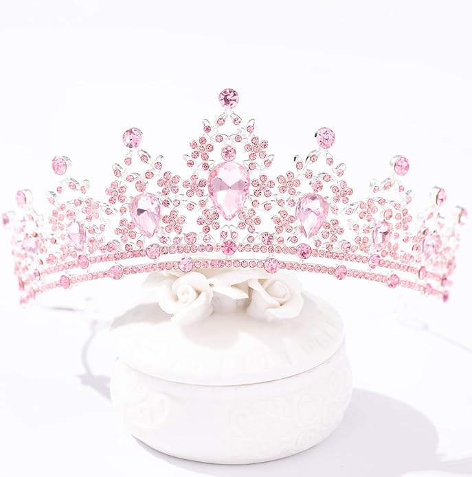 FORSEVEN Crystal Tiaras for Women, Wedding Tiaras and Crowns for Women Tiaras for Birthday Party Princess Crown Hair Accessories Bride Rhinestone Christmas Decorations Headband