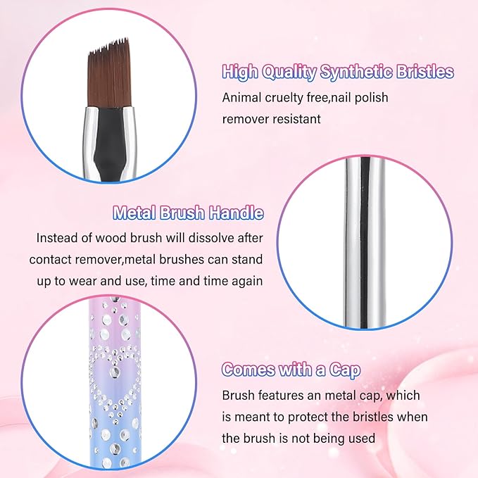 for OPI Nail Polish Remover, 3PCS Nail Clean UP Brushes for Cleaning Polish Mistakes on the Cuticles, Acetone Resistant Nail Brush for Nail Art and Designs