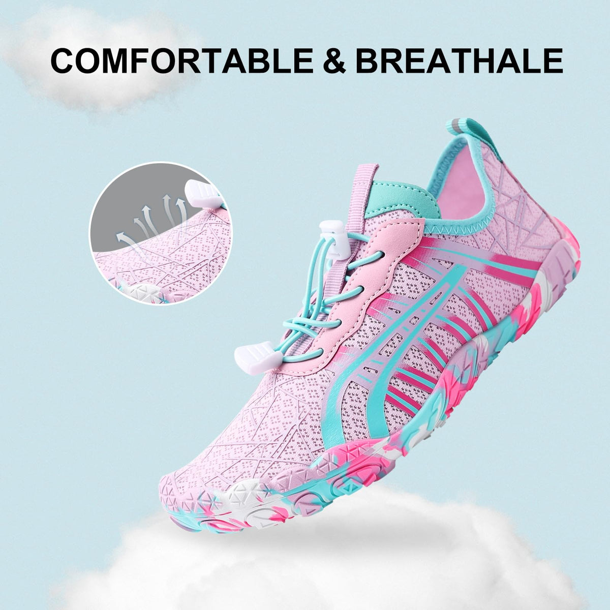 ELETON Barefoot Shoes Women Men Footwear, Wide Toe Box Hiking Zero Drop Non-Slip Quick-Dry River Boat Pool Beach Water Shoes, Lightweight Swimming Running Walking Sneakers Unisex