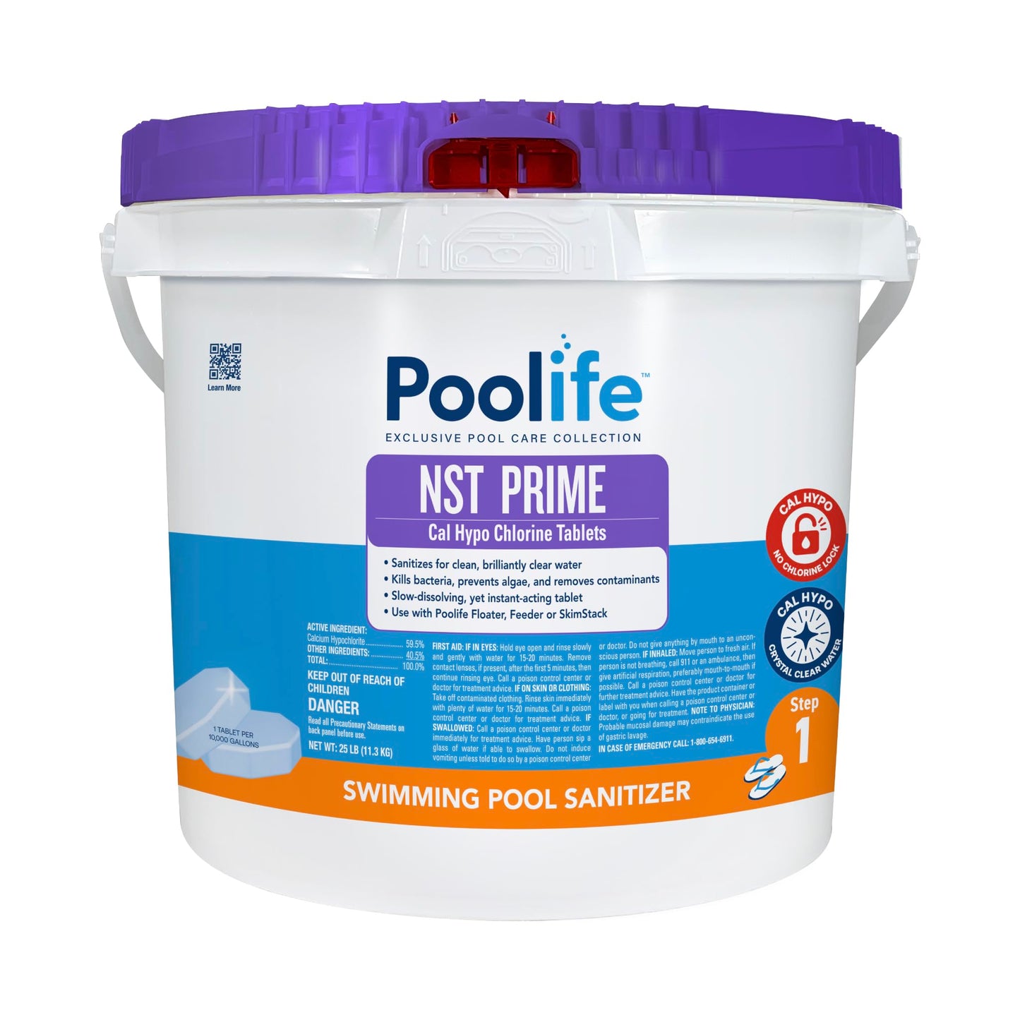 Poolife NST Tablets for Pool Sanitation, Clear Water & Prevent CYA Buildup - Slow-Dissolving Calcium Hypochlorate - Pool Chlorine Tablets Work with NST Feeder, Floater & Skimmer - 20.2 lb