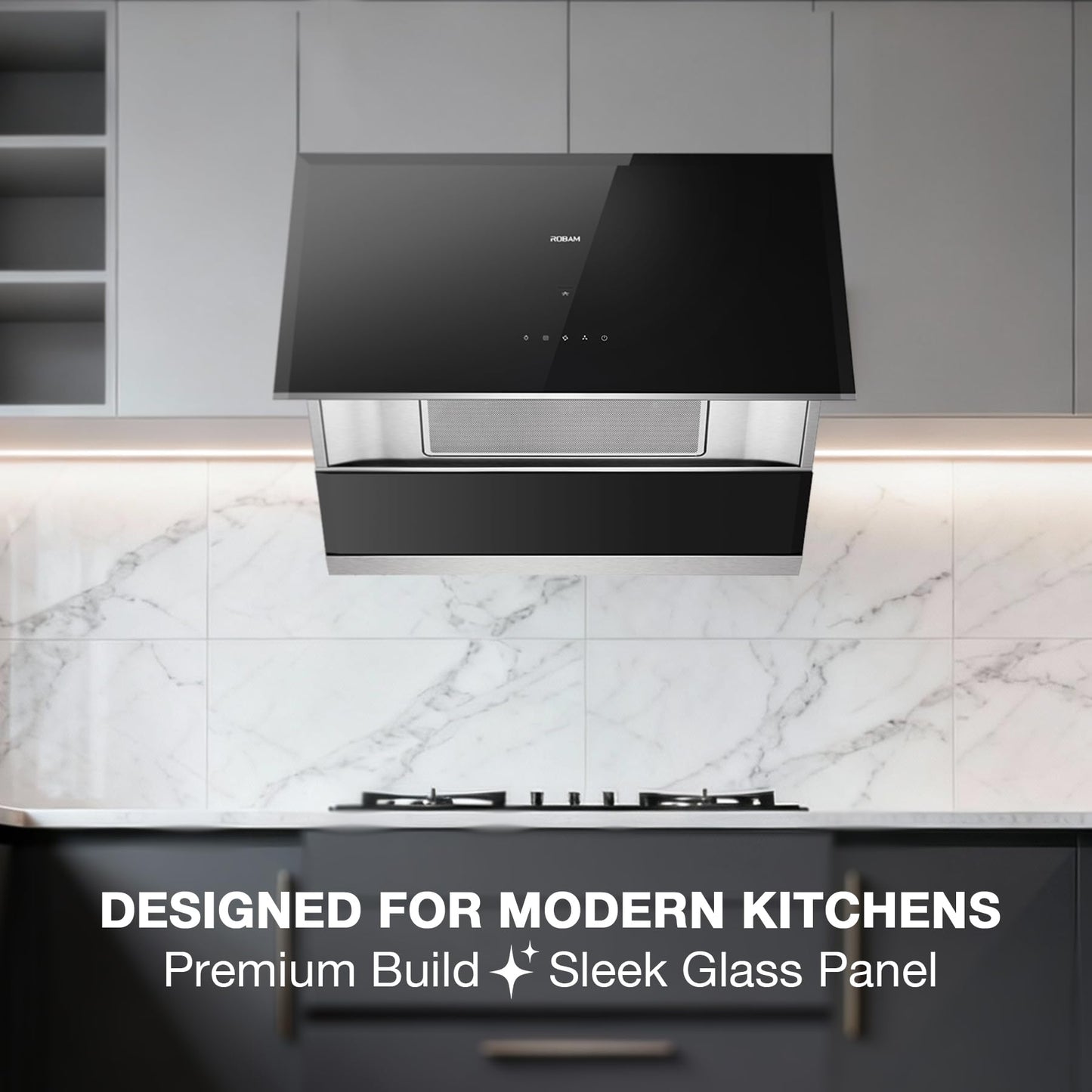 ROBAM 30 Inch Range Hood, 1080 CFM Vent Exhaust Fan, Quiet Brushless Motor, Gesture & Touch Control, Wash-Free Filter, LED Lights, Ducted Wall Mount/Under Cabinet, Easy-Clean Kitchen Vent Hood A6721