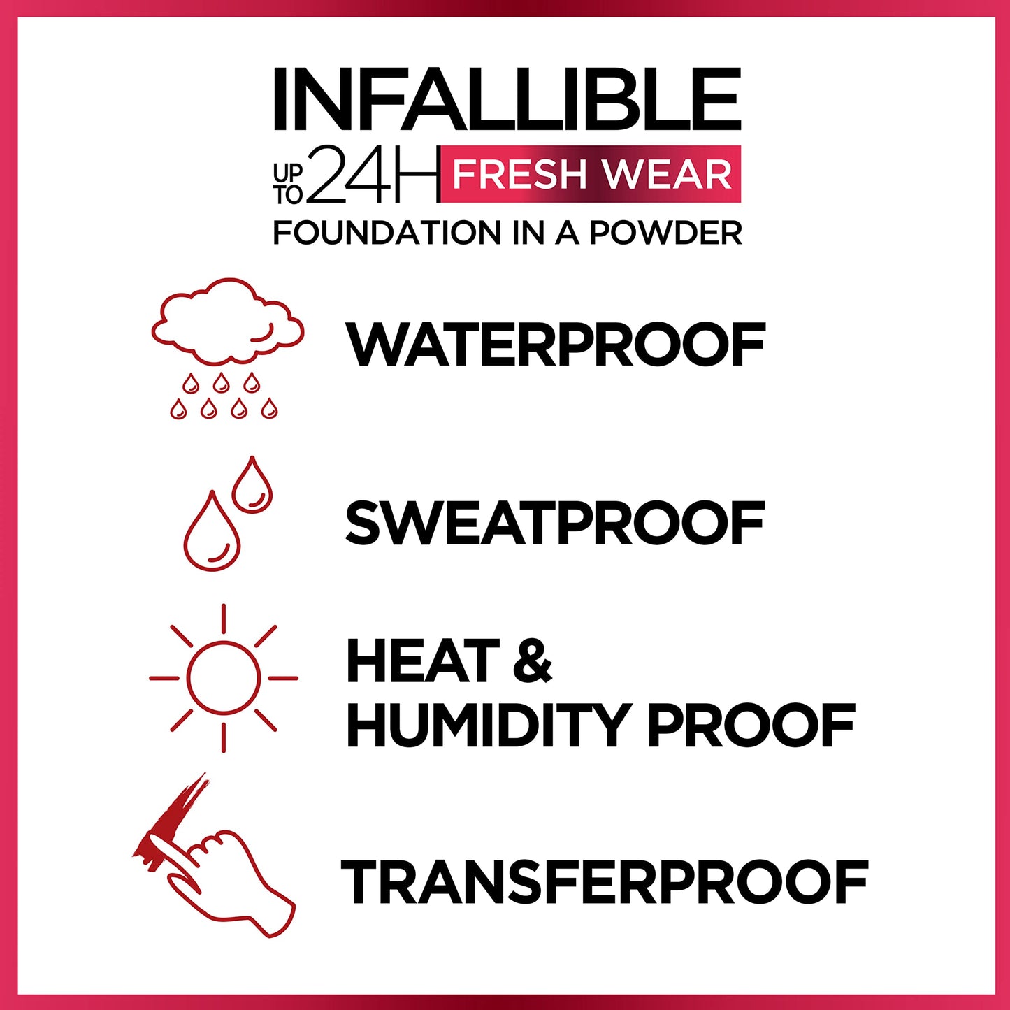 L'Oreal Paris Makeup Infallible Fresh Wear Foundation in a Powder, Up to 24H Wear, Waterproof, Porcelain, 0.31 oz. (Packaging May Vary)