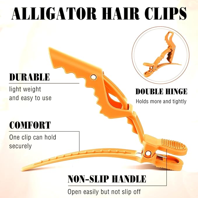 Havawish 12 Pcs Alligator Clips for Hair Styling Matte Alligator Crocodile Clips for Women Hair Sectioning(Neon Colors)
