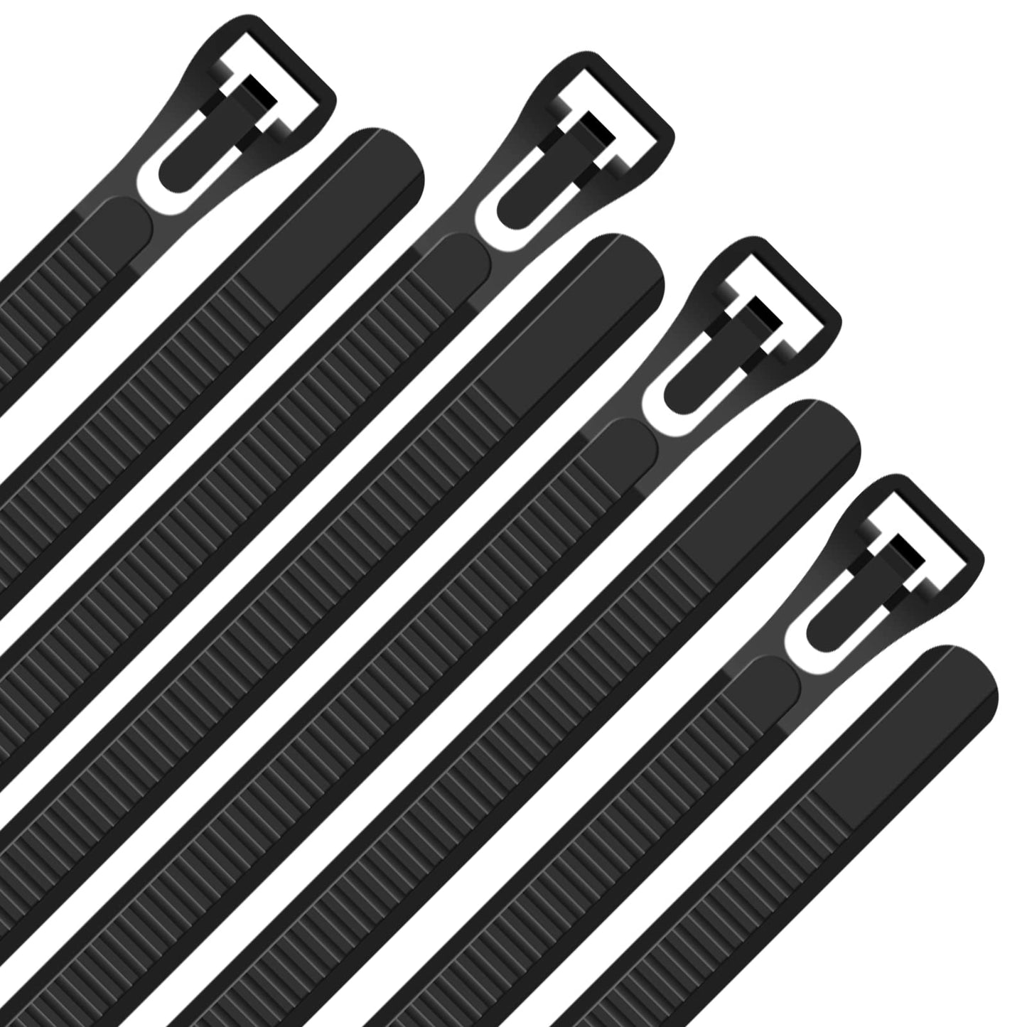 100Pcs Reusable18 Inch Heavy Duty Industrial Zip Toes,Releasable Black Cable Ties, 120LBS Strong Adjustable Tie wrap,Reusable Zip Toes Tie Straps For Garden Plant Secure Vine, Home, Office Use