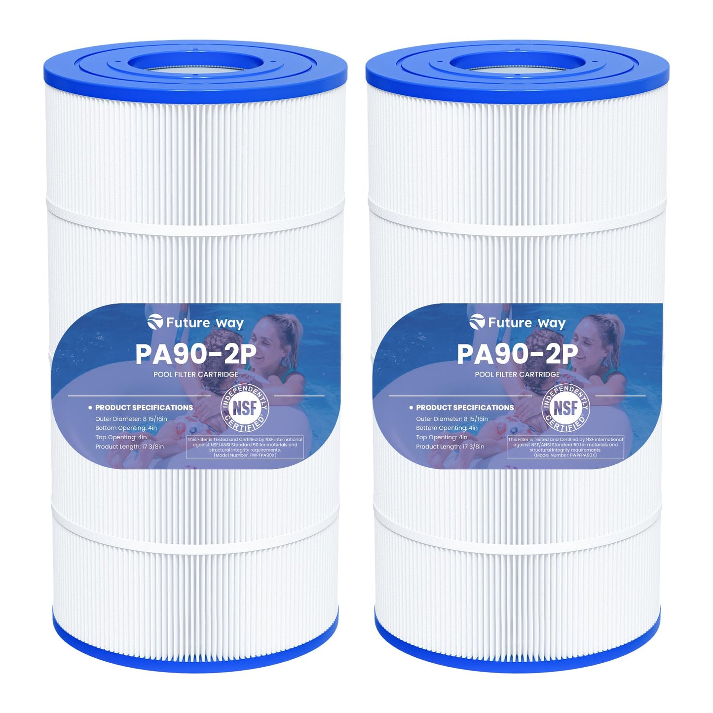 Future Way C900 Pool Filter Cartridge Replacement for Hayward C900, Replace Pleatco PA90, Hayward CX900RE, Unicel C-8409, 90 sq.ft, 2 Pack