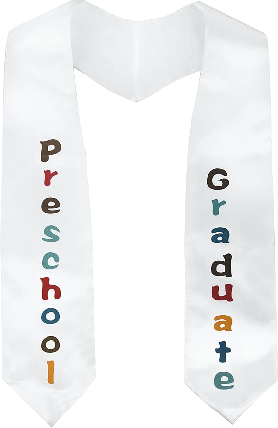 GraduationMall Kindergarten Preschool Graduation Sash, Printed Graduation Stole for Boys & Girls, Class of 2026 Ceremony Gift