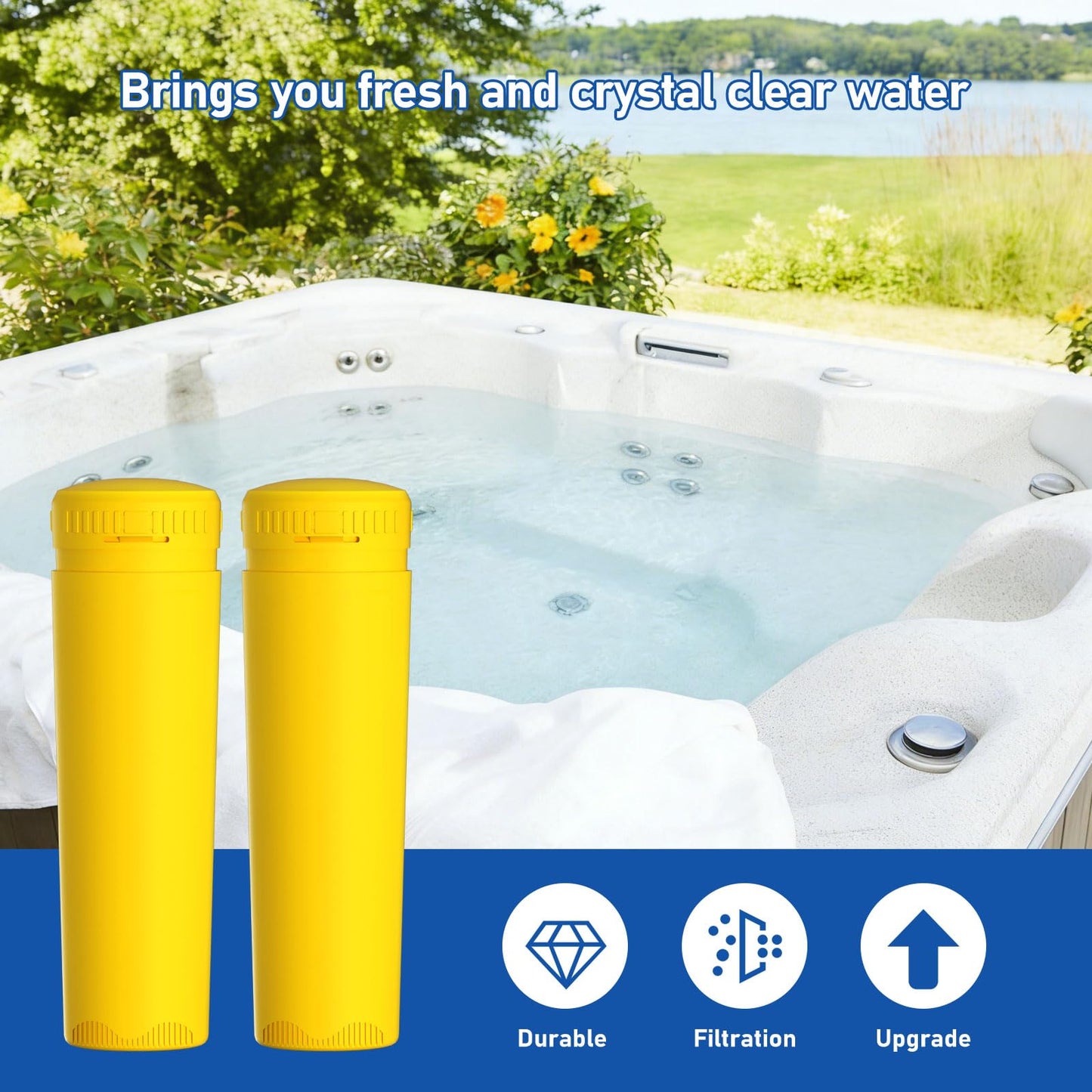 Replacement Bromine Cartridges Compatible with Hot Tub Frog Serene Floating System for up to 600 Gallons 4 Pack