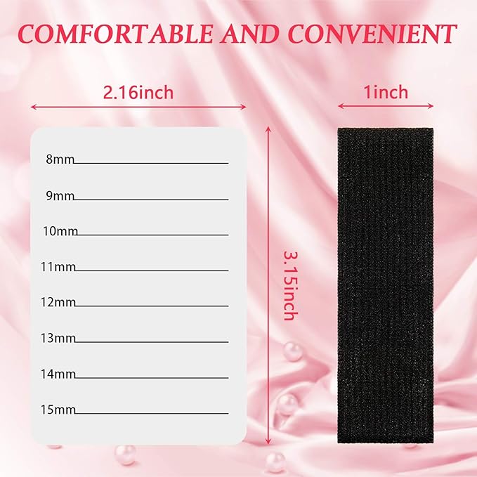 Patelai 4 Pieces Lash Holder Eyelash Extension Hand Pallet Tray Tools with Adjustable Wrist Strap Adjustable Lash Tray Strip Palette One Size Fits Most Eyelash Extension Holder(8-15 mm,White)