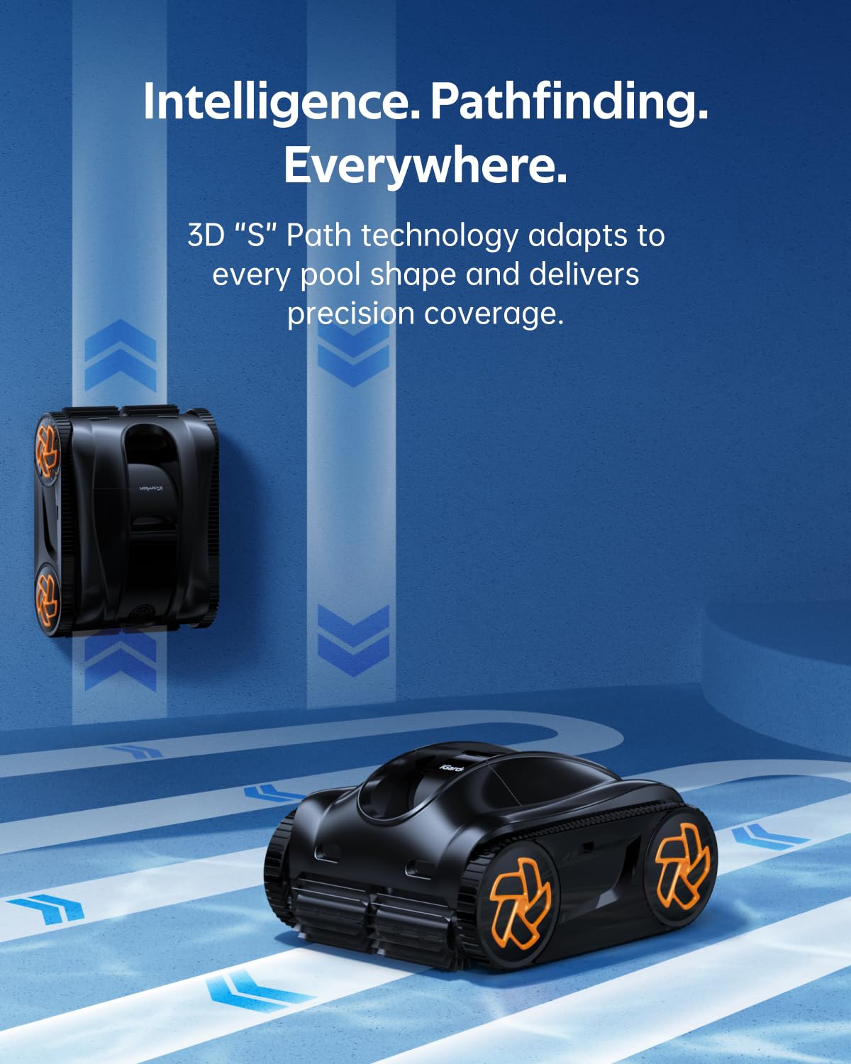 iGarden Robotic Pool Cleaner K Series, Cordless Pool Vacuum Robot for Inground & Above Ground Pools, Smart Navigation, Touchscreen, Self-Parking, Cleans Floor, Wall & Waterline, 220 Min