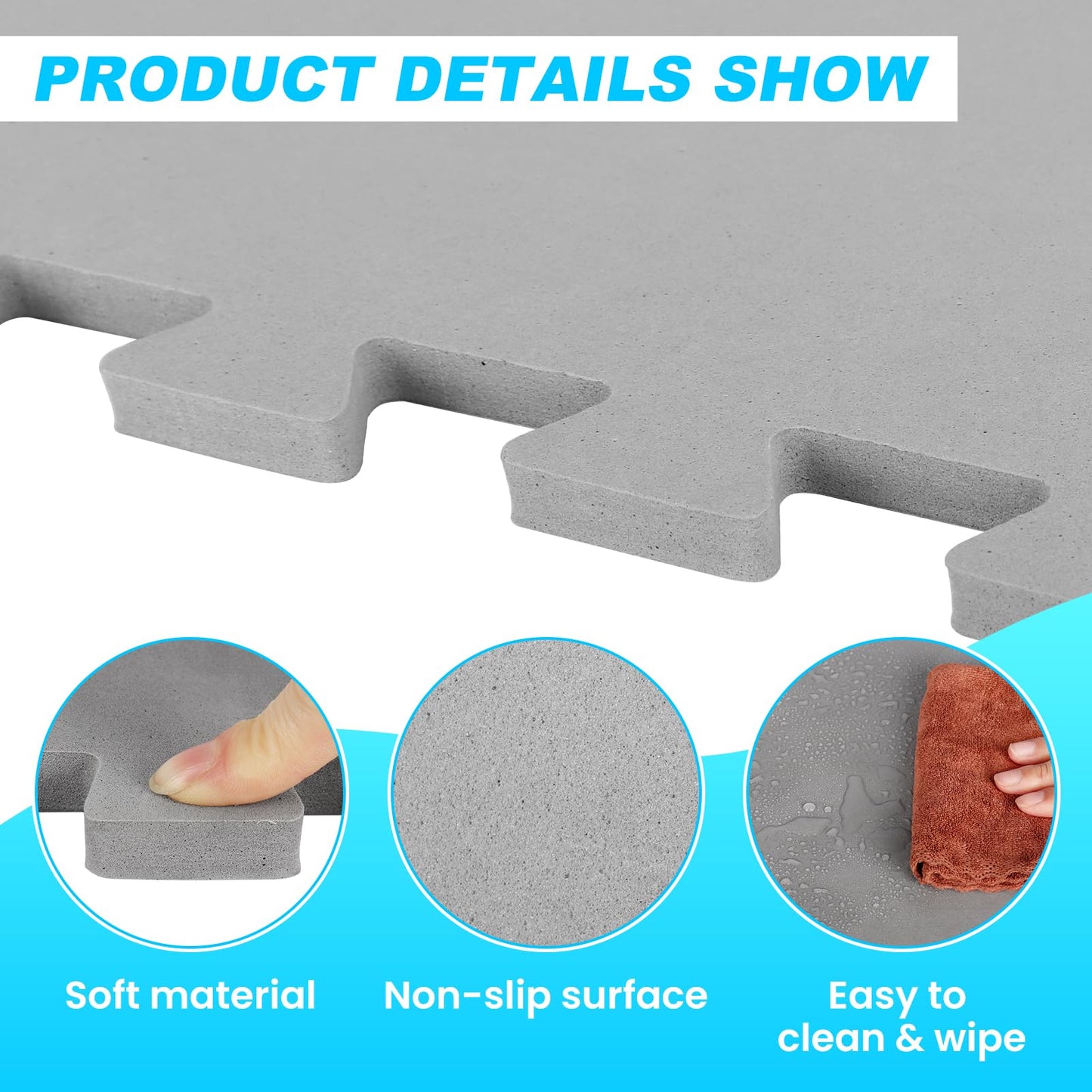 ZOMOFEW 1/2" Thickness 85IN Hot Tub Mat for Inflatable Tub,Hot Tub Pad Foundation, Upgraded Thickened Eva Foam Padding for Outdoor Hot Tubs (Square-Shaped)