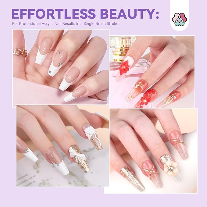 SAVILAND Kolinsky Acrylic Nail Brush Set: Size 6,10,14 Professional Nail Brushes Cleaner Manicure Tool for Acrylics Application Acrylic Powder Nails Extension 3D Carving for Nails Art DIY
